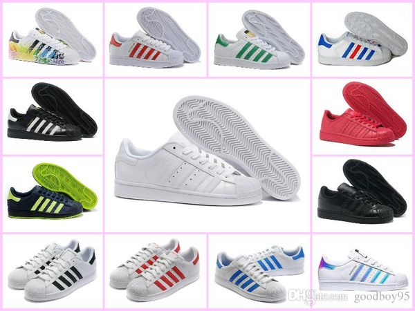 

2019 New Originals Superstar White Hologram Iridescent Junior Superstars 80s Pride Sneakers Super Star Women Men Sport Casual Shoes US5.5-11