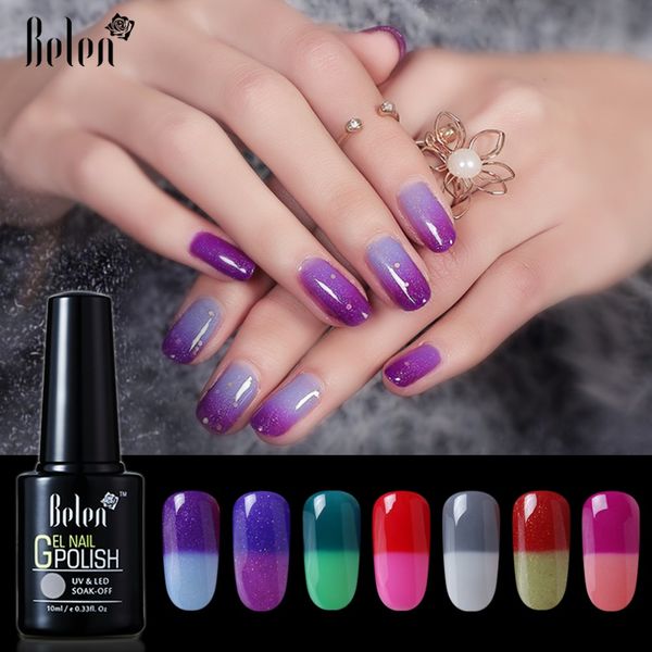 

belen 10ml thermo color change nail polish profeesional lucky varnishes semi permanent lacquer nail art hybrid gellak