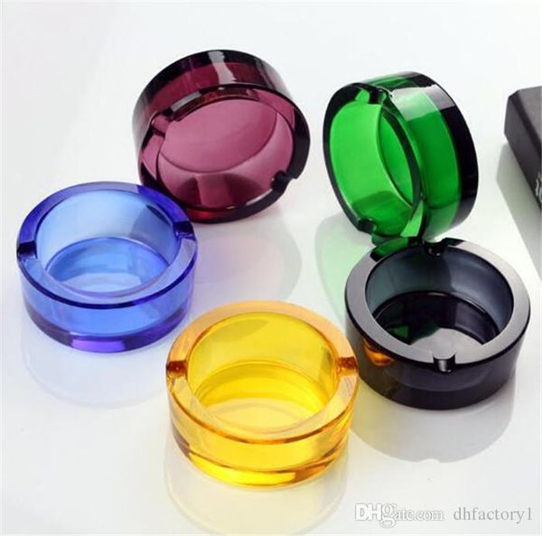 Kreativer Kristallglas-Aschenbecher, Persönlichkeit, handgefertigt, Mini-Quadrat, rund, Glas, dicke Wand, Aschenbecher, Zuhause, Hotel, Ornamente