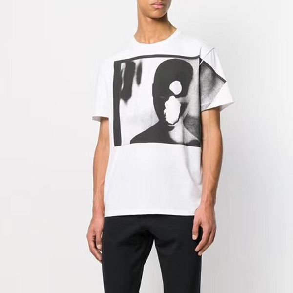 

18ss vintage t-shirt fashion character print casual street short sleeved summer breathable outdoor travel tee hfymtx351, White;black