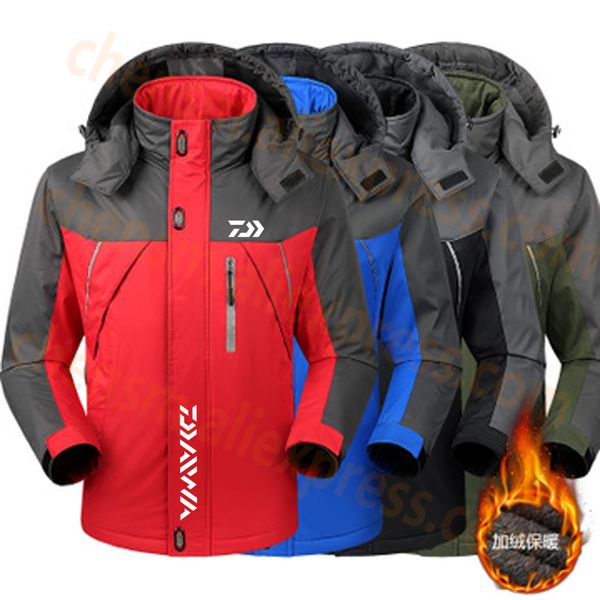 

новой рыбалка зима куртка осень ватка теплого отдых туризм рыбалка мужчины одежда водонепроницаемые рубашки с капюшоном дав