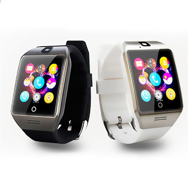 

smart watch passometer smart watches q18 with touch screen camera support tf card bluetooth smartwatch for android ios phone, Slivery;brown