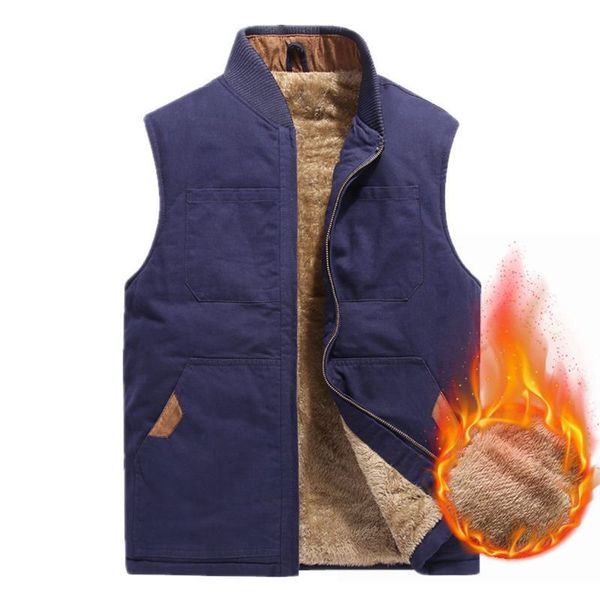 

mens fleece vest winter jacket plus velvet/cotton thick warm outerwear coat male casual waistcoat plus size 5xl 6xl cyf205, Gray;blue