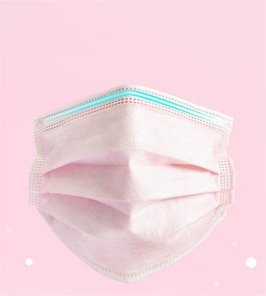 

1 pcs face masks thick 3 layer masks with earloops pink mask for salon home use comfortable in stock mask in 24 hours ship