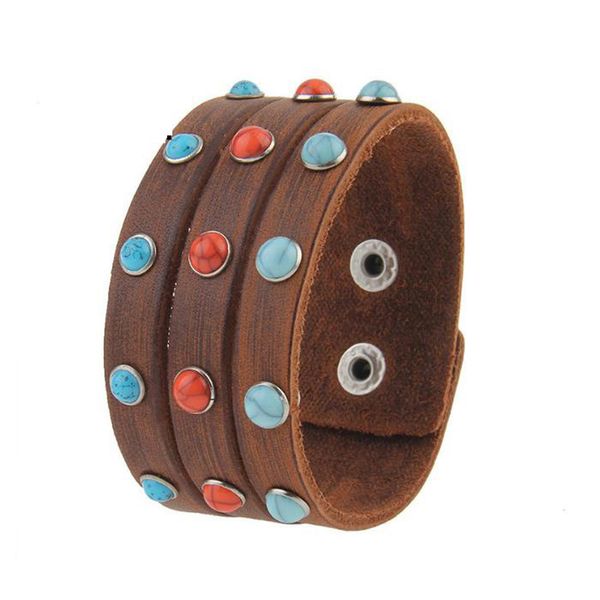 

olsen twins natural stone black brown genuine leather bracelets for women and men fashion jewelry bracelet, White