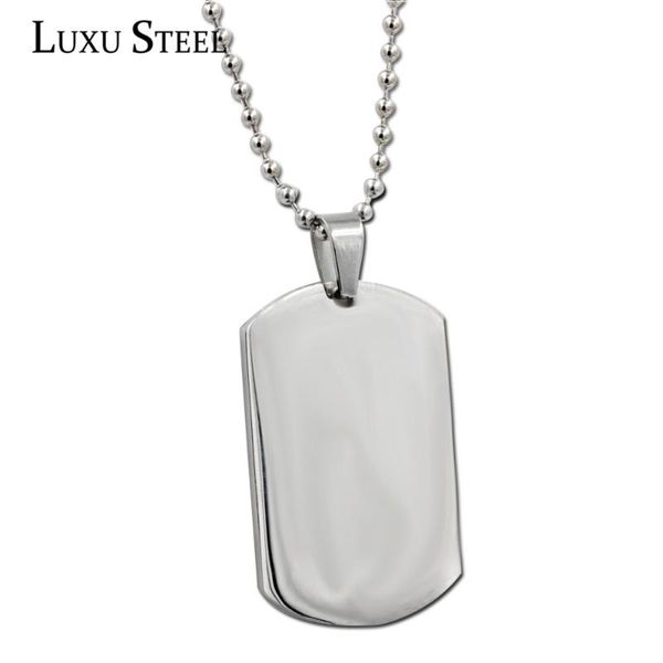 

pendant necklaces chain fashion men's titanium 316l stainless steel dog tag, Silver