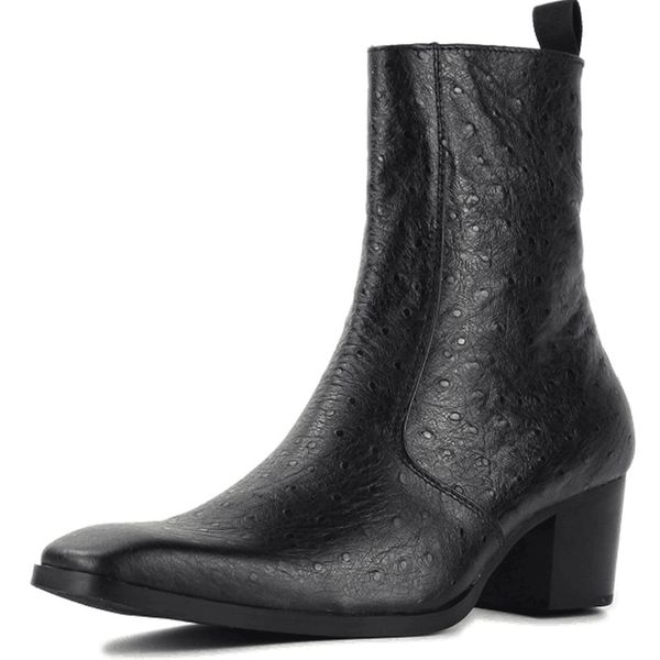 

europe and america genuine leather martin boots new list fashion trend personality wild first layer of leather men's shoes, Black