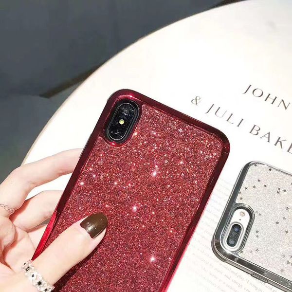 

For iPhone xs max case Premium Luxury Glitter Phone Case TPU Cover Electroplate Edge For iPhone X XR 7 8 Samsung S10 S9