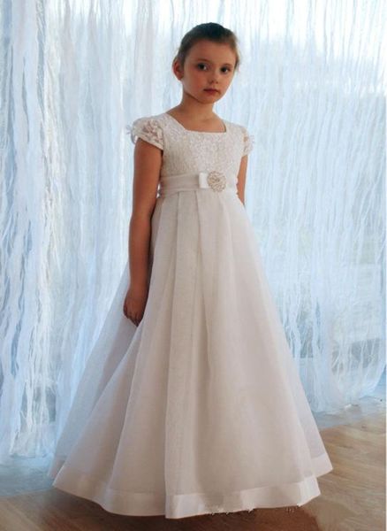 

ivory white lace flower girls dresses gown floor length girls holy communion dress princess dress, Red;yellow