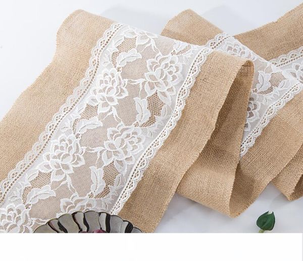 

linen lace table runner vintage burlap lace table runner natural jute country for party wedding decoration