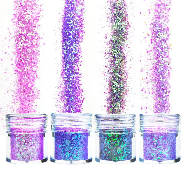 

4colors/set colorful pink purple mix nail glitter mermaid for nail glitter sequins art decorations sf3075, Silver;gold
