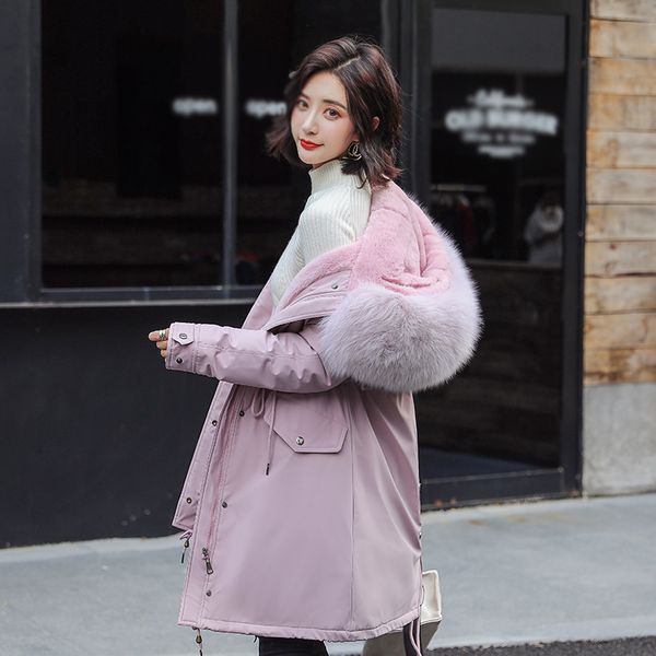 

women winter parkas warm hooded long overcoat fashion down thick ladies casual outerwear cotton-padded clothes long coat female, Black