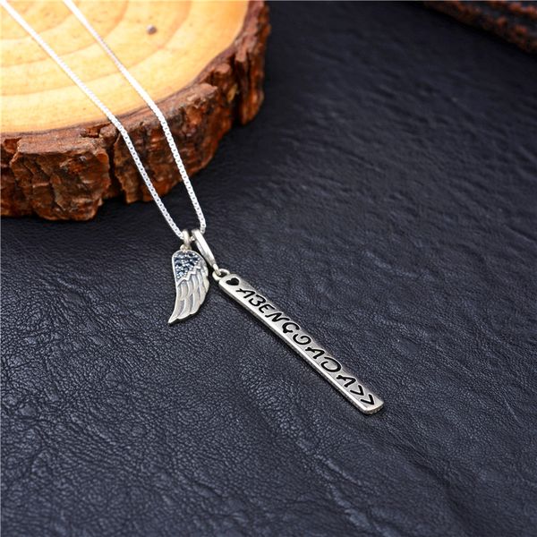 

angel wings pendant 100%925 sterling silver 925 women's wedding boutique silver 925 box chain necklace fashion jewelry