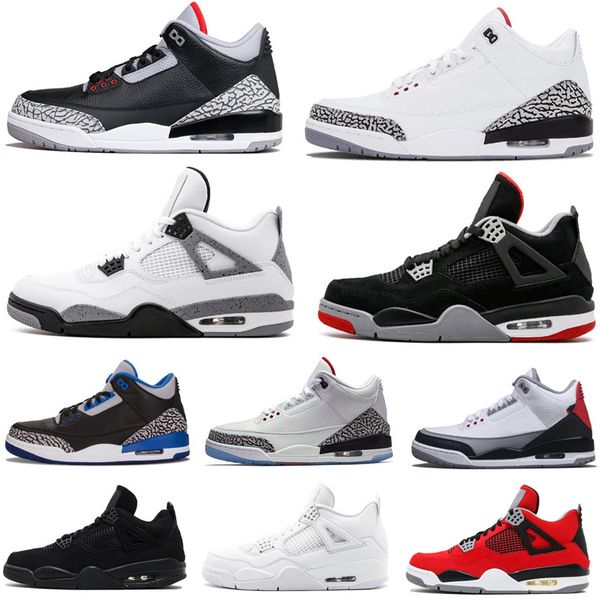 

4s white black cement basketball shoes 3 bred 4s what the cactus jack cool grey men women sneakers sports shoe size 7 - 13, White;red