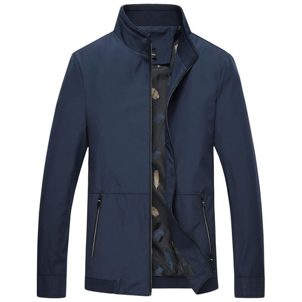 

2019 new spring casual mens jacket thin male polyester zipper pocket jackets solid navy quality men coats fashion varsity jacket, Black;brown