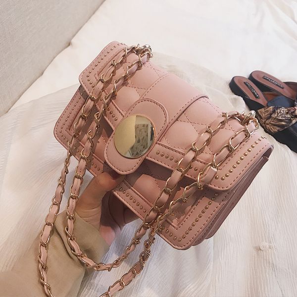 

british retro fashion square bag women's handbag 2018 new quality pu leather women bag chain shoulder messenger bags