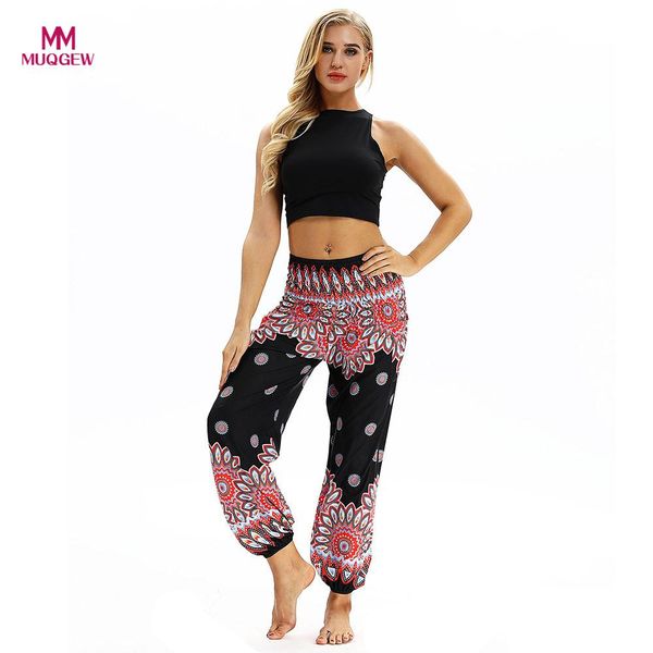 

men women sport fitness casual loose hippy yoga trousers baggy boho aladdin quick drying training trousers harem pants, White;red