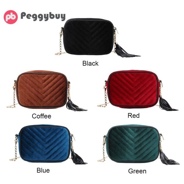 

new luxury handbags women bags designer velvet chain messenger shoulder bags chain velvet elegant tassels crossbody handbag