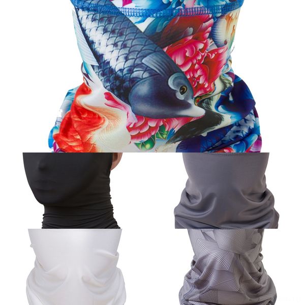 

2vlx3 outdoor sports neck printing style mask magic scarf half face multi-function bandana cover scarf anti-uv cycling headwear, Black