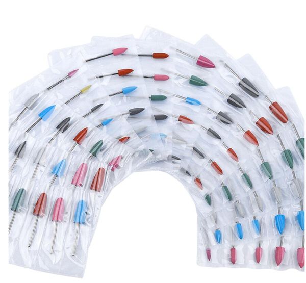 

nail art tool nail trimmer polishing tool gel remover silicone grinding head drill bits set file 6 type accessories