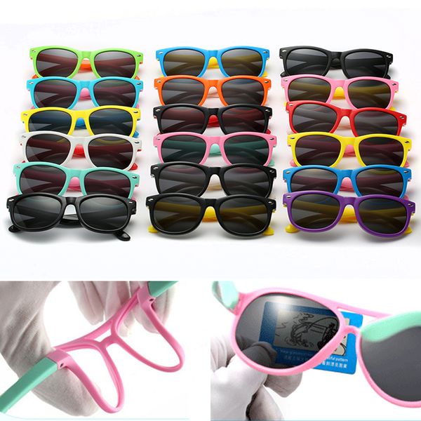 

polarized kids sunglasses children flexible mirror shades child silicone glasses girls boys safety anti-glare uv400 gafas de sol, White;black