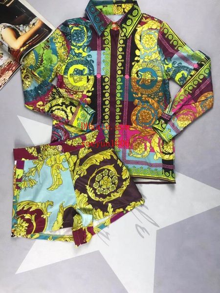 

women tracksuit long sleeve blouse + shorts 2 piece set casual flower printing plus size outfits sportswear women clothes, White