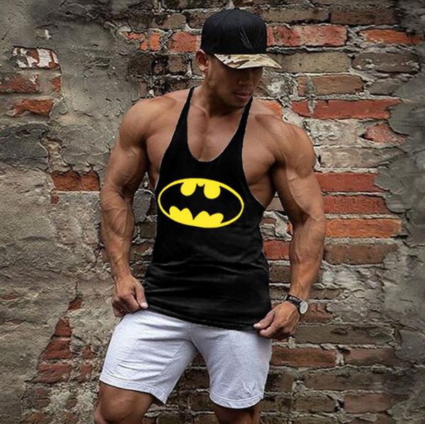 

new bodybuilding men stringer tank print fitness singlets sporting vest muscle sleeveless tank shirt, White;black