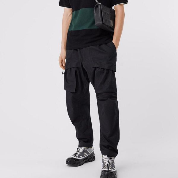 

20fw хип-хоп комбинезоны черный инструмент брюки тренировочные брюки логотип женщины мужчины уличные повседневные брюки брюки спортивные сра, Black