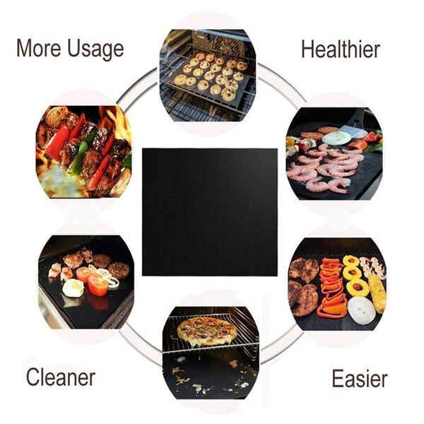 

teflon non-stick baking mat round pan pad bbq cooking mat fry liner sheet cooking pad pastry kitchen tools grill mat