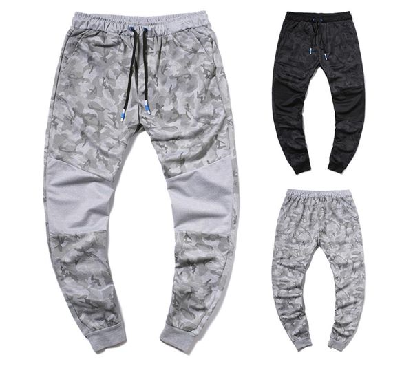 

новые 2020 мужские спортивные брюки омега камуфляж цветного шитья нижняя фитнес мужские брюки, Black