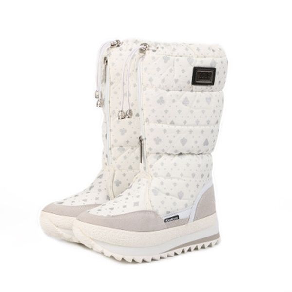 

wenyujh women snow boots 2019 fashion winter boots high warm wear women white black zip shoes female long snow