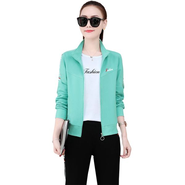 

женщины тренировки одежды 3 шт наборы 2026 весна осень новое прибытие женщин спортивная одежда с длинным рукавом спортивные куртки + майка, Gray