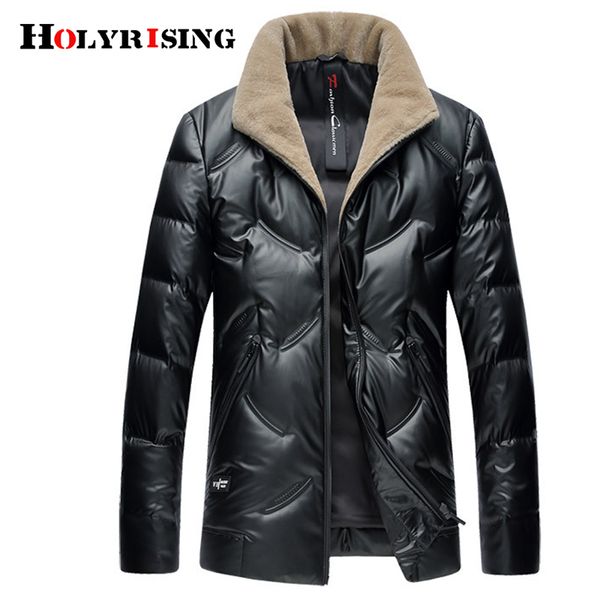 

holyrising men down jackets warm hombre streetwear windproof outwear thicken coat for men zipper thermal jacket 18940-5 m-4xl, Black