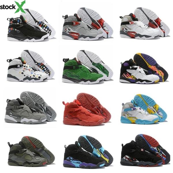 

new 2020 jumpman 8 8s red green wolf grey black purple green mens jordon basketball shoes for sports sneakers men trainers