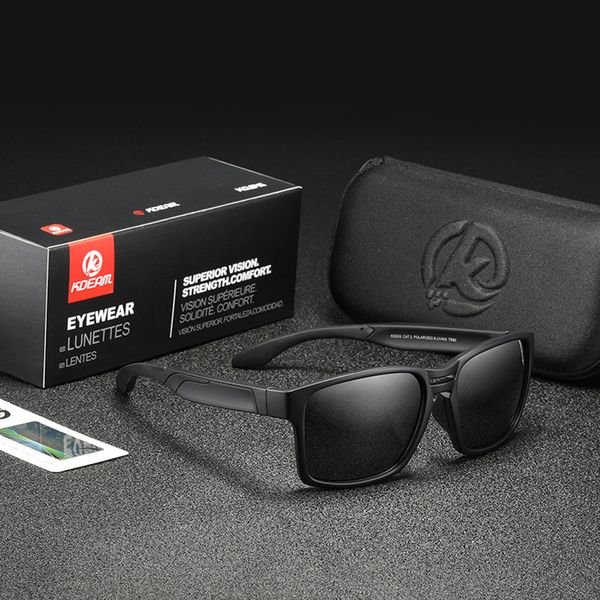 

2020 new square sun glasses ultra light tr90 frame sports goggles uv400 hd polarized sunglasses kd503, White;black