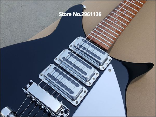 

Ric john lennon 325 hort cale length 527mm jetglo 6 tring black electric guitar big tremolo glo paint fingerboard 3 toa ter pickup