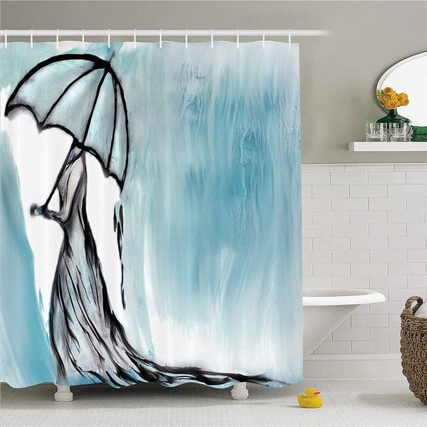 2019 Lake House Decor Shower Curtain By Dramatic Lady Woman In