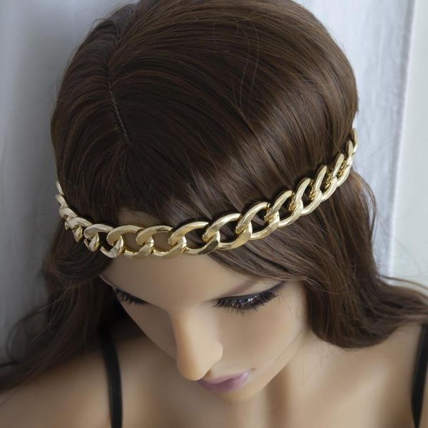 

environmental protection geometric joker hair act the role of personality exaggerated thick chain elastic hand hair with female, Golden;white