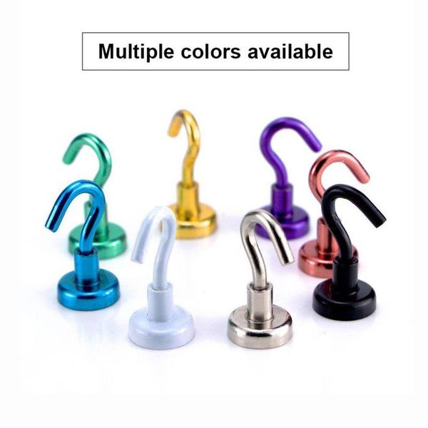 

1pcs strong magnet hook magnet base super strong magnetic ndfeb home plated iron color hook metal plated key