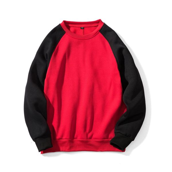 

boys red casual hoodies large size custom oversized cute fleece hoodie patchwork man thick long sleeve male hooded sweatshirt, Black