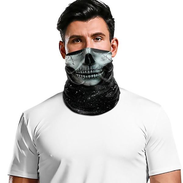 

cycling caps & masks skull printed motorcycle neck tube ski scarf balaclava bicycle anti-uv anti-dust headwear outdoor ride mask, Black