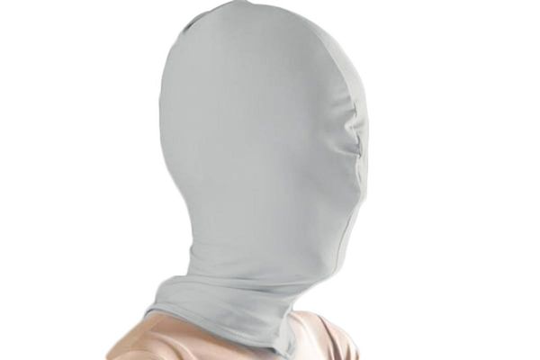 

lycra spandex head hood tights fetish black red white silver grey zentai mask hood