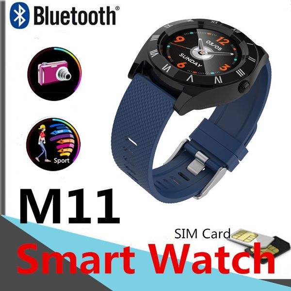 

m11 smart watch phone bluetooth dial&answer call support sim tf card camera fitness tracker passometer for android 1.54inch in stock outdoor