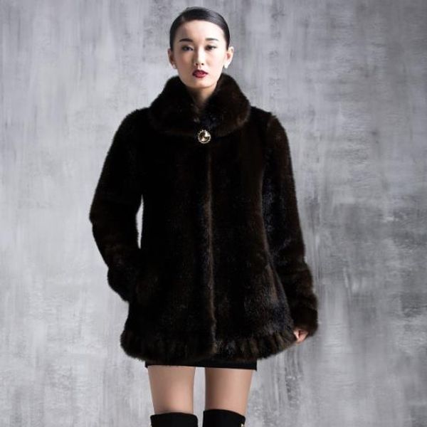 

furry women faux fur coats 2019 middle age women's faux fur coat -5xl oversized long sleeve vintage outwear furry coats m532, Black