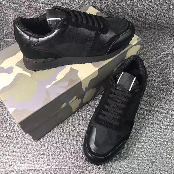 

fashion men designer shoes black gray sneakers genuine leather stud sneakers shoes casual women men dress shoes with box z23