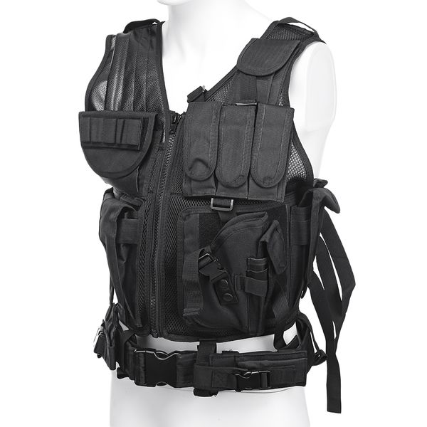 

tactical paintball swat assault shooting hunting molle vest with holster, Camo