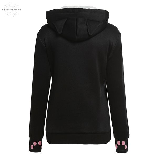 

cat lovers hoodies with xl pouch dog pet hoodies for kangaroo pullovers with ears sweatshirt cuddle drop shipping, Black
