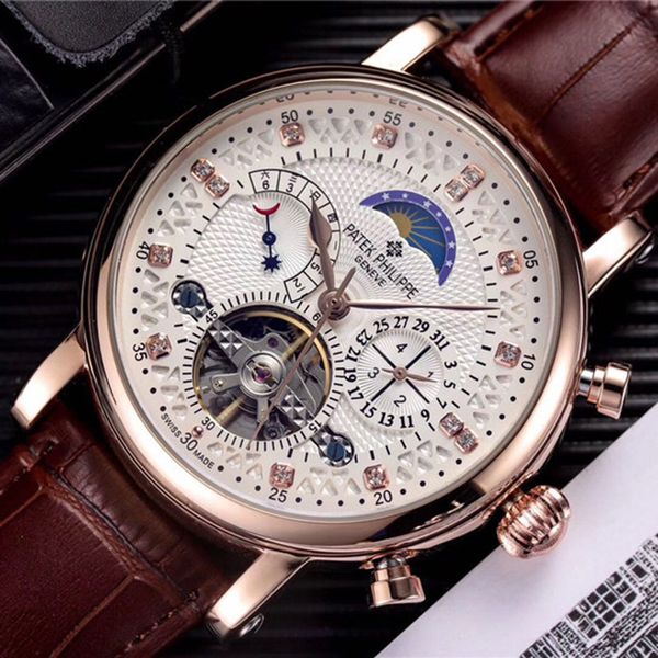 

Модные роскошные дизайнерские швейцарские часы из кожи с турбийоном автоматические мужские наручные часы мужские механические стальные часы часы relogio masculino