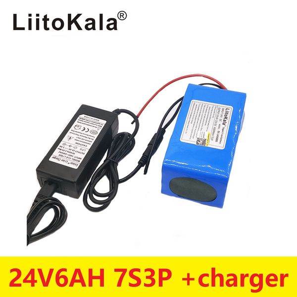 

2a charger 24v 6ah 7s3p 18650 battery lithium battery 24 v electric bicycle moped /electric/lithium ion battery pack +29.4v2a