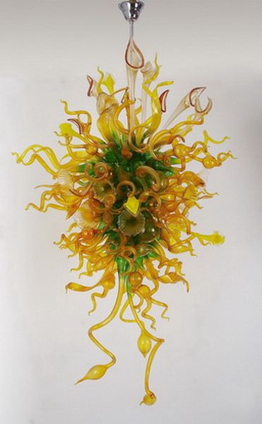 

china wholesale luxury yellow blown glass chandelier lamp led lights l lobby led crystal chandelier lighting